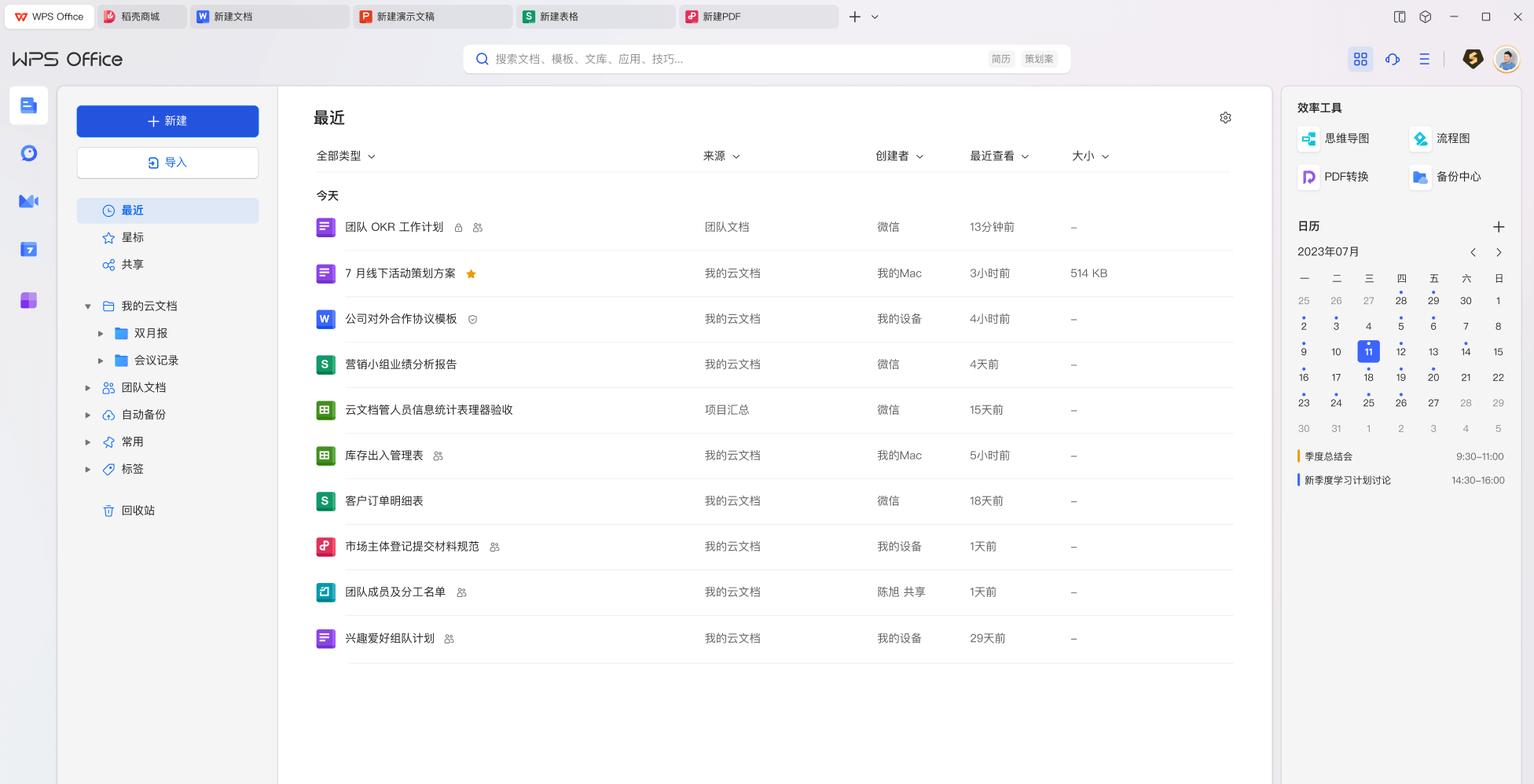 WPS Office 软件运行界面